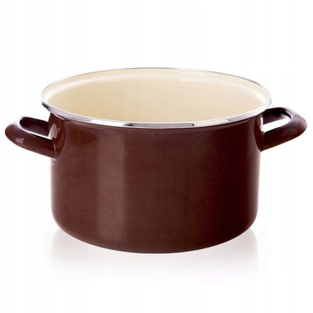 Bruine Emaille Pan 20 cm - 3L - Geschikt voor alle warmtebronnen