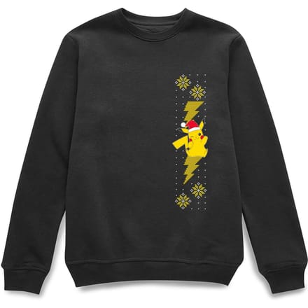 Pokemon Pikachu Christmas Wave Christmas Jumper - Black - L