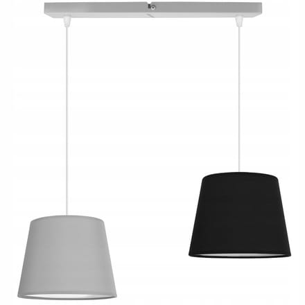 Light Home MILANO - Hanglamp 2-Lichts - Stoffen Kappen - Hoogte Verstelbaar