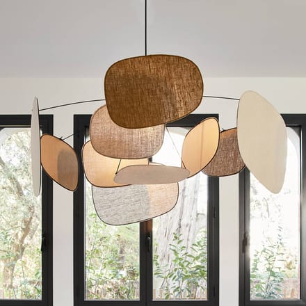 MARKET SET hanglamp Screen 70's, Ø 110 cm, linnen, kleurrijk