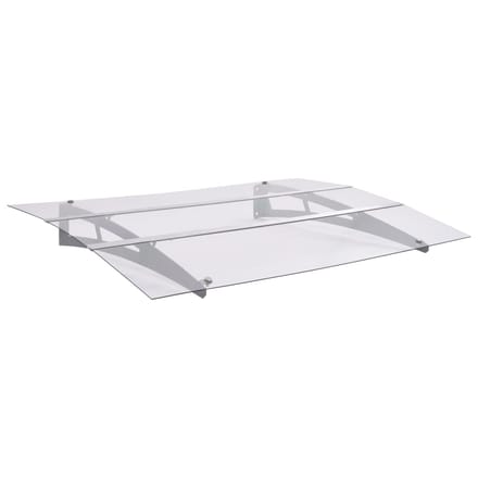 vidaXL - Deurluifel - 120x90 - cm - polycarbonaat - zilverkleurig - en - transparant