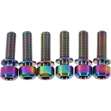 6pcs Titanium Alloy M5 x 18mm Bolts Screw With Washers Set For MTB Bicycle Stem Colorful