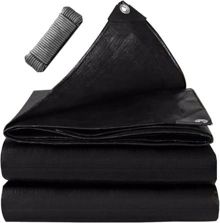 Dekzeil Polyester - Afdekzeil Scheurvast - Buiten Beschermen - UV-Gestabiliseerd Waterdicht - 3.2 x 4 Meter - Zwart