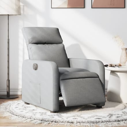 vidaXL - Fauteuil - elektrisch - verstelbaar - stof - lichtgrijs