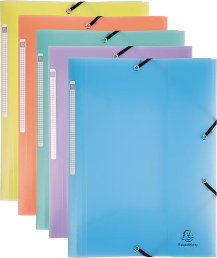 Exacompta Elastomap met 3 kleppen in polypropyleen Chromaline Pastel - A4 - Geassorteerd - 55170E