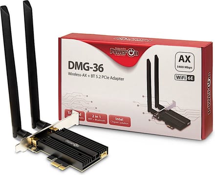 Inter-Tech DMG-36 Wi-Fi 6E + BT 5.2 PCIe AV / multimedia paneel - 5400Mbps
