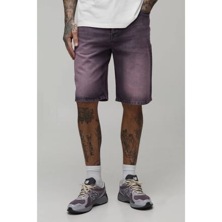 Lange Relaxed Getinte Denim Shorts | Pink | Size 32