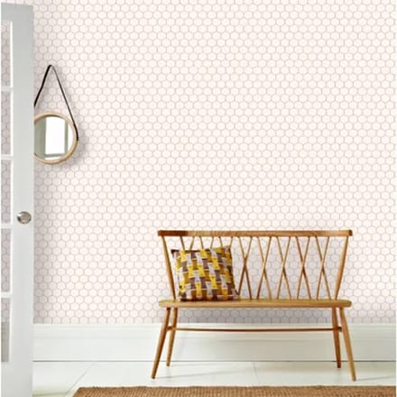 Decomode Vliesbehang Hexagon - Naturel - 10,05 M X 52 Cm