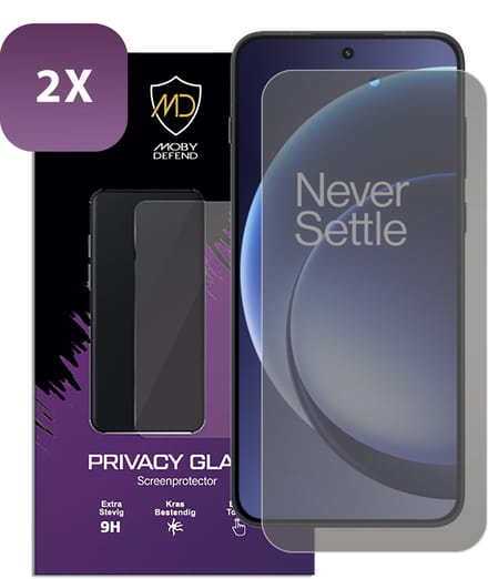 2-Pack MobyDefend Screenprotectors - Geschikt voor OnePlus 15R - Matte Privacy Glass Screensavers