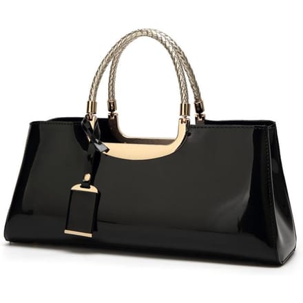 Dames Bruids Diner Handtas Boston Tas 2020 Glanzend Glanzend High-end Schouder Schuin 34cm*11cm*25cm black