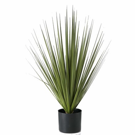 Kunstplant Carex - groen - siergras - in zwarte pot - 78 cm - kunstflora