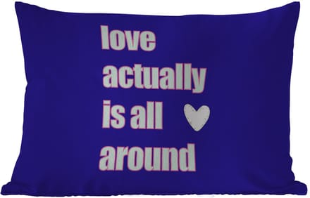Buitenkussens - Tuin - Tekst - Valentijn - Love - Blauw - 50x30 cm