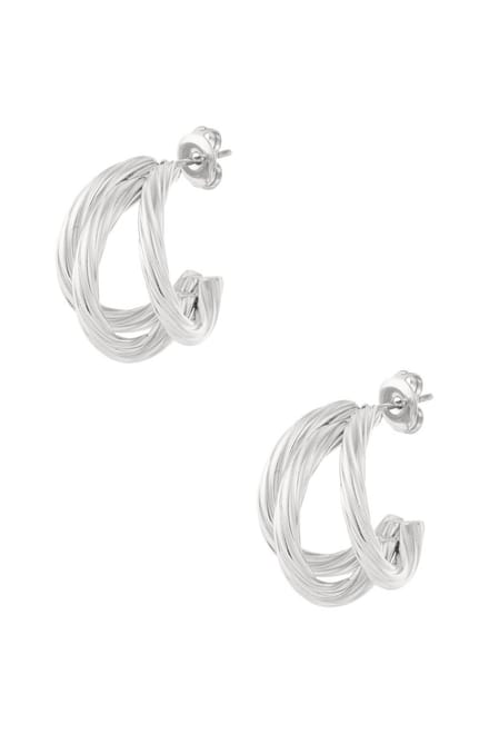 Oorringen - Stainless steel -Zilverkleurig - "Trio"