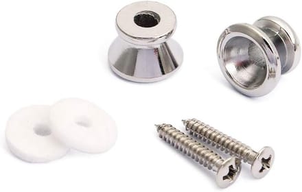 Guitar Strap Knoppen en Pins van Metaal, Strap Locks voor Gitaar en Bas in Chroom Afwerking
