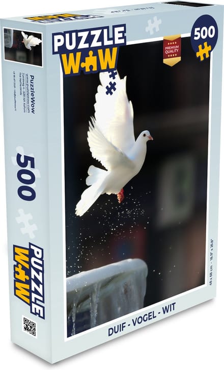 Puzzel Duif - Vogel - Wit - Legpuzzel - Puzzel 500 stukjes