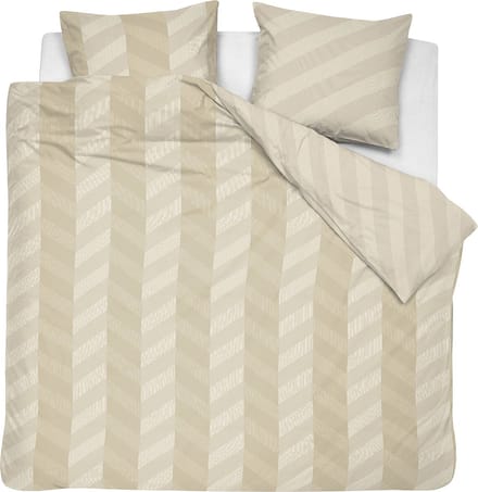 Damai dekbedovertrek Atomy - Satijn - 260x200/220 cm - Soft Beige + 2 kussenslopen 60x70