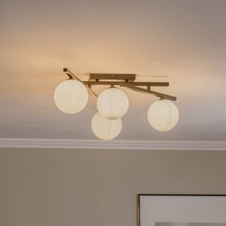 EMIBIG LIGHTING Plafondlamp Smart, zwart/opaal, 4-lamps