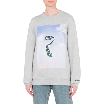 Moschino Organic Cotton Sweatshirt Ceci N'est Pas Une Ties Grey Taglia: M | Maglioni a maglia Outlet | Donna | Grigio
