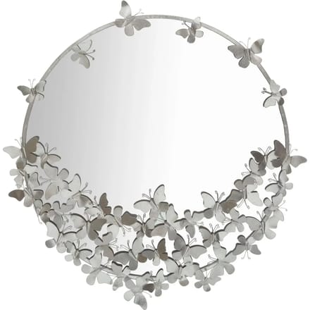 Spiegel Butterfly Round Silver Ø 91×3×94 cm