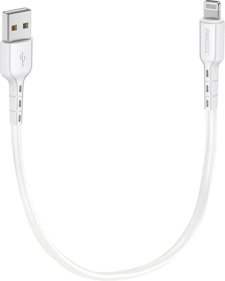 Korte oplaadkabel geschikt voor iPhone en iPad met Lightning naar usb A - Oplader kabel - 0,3m - Wit