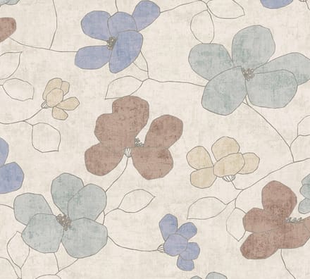 BLOEMEN BEHANG | Abstract - Grijs Bruin Blauw Groen - A.S. Création Nordic Feeling