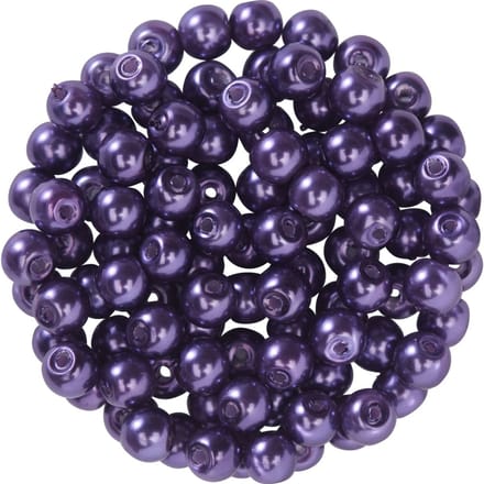 Glasparels, Ø 4 mm, 100 stuks - Paars