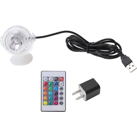 LED Aquarium Licht Kleurverandering Rond Waterdicht Dompelbaar Vistank Lamp 1W black