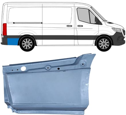 Reparatiepaneel achterspatbord voor Mercedes Sprinter 2018- / Rechts
