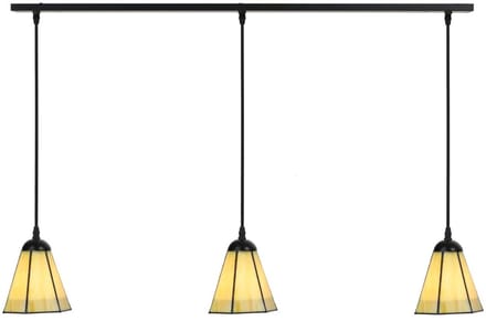 3 x Tiffany Narcissus lampen aan plafondbalk - Art Deco Trade