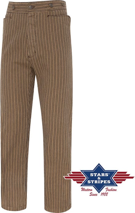 Stars & Stripes - Old Western Style broek Frankie bruin - maat 32