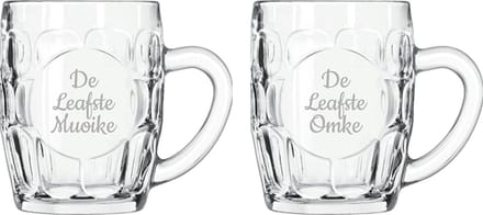 Gegraveerde Bierpul 55cl De Leafste Muoike-De Leafste Omke