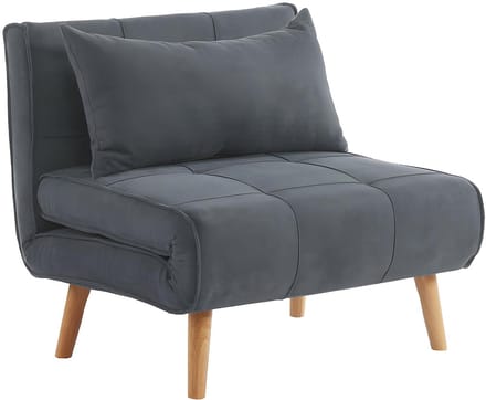 Vente-unique 90 cm slaapfauteuil in grijze stof CHILA