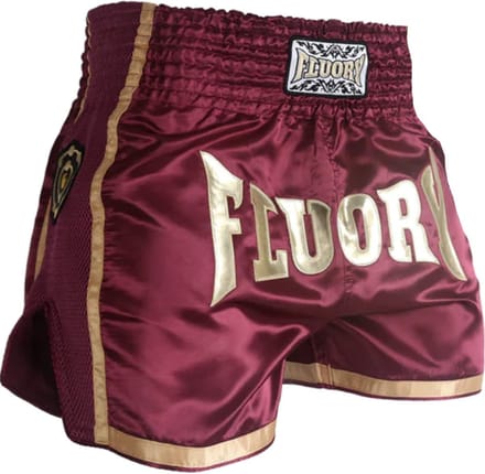 Fluory Kickboks Broek Muay Thai Short Wijnrood MTSF28 - M