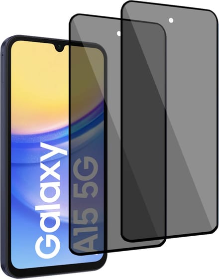2x Geschikt voor Samsung Galaxy A15 - Privacy Screenprotector - Beschermglas - Privé GuardCover