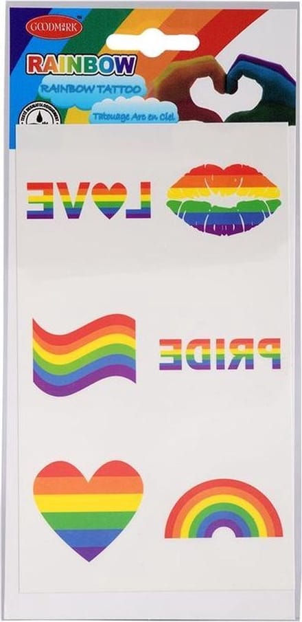 GOODMARK - Regenboog nep tatoeage set