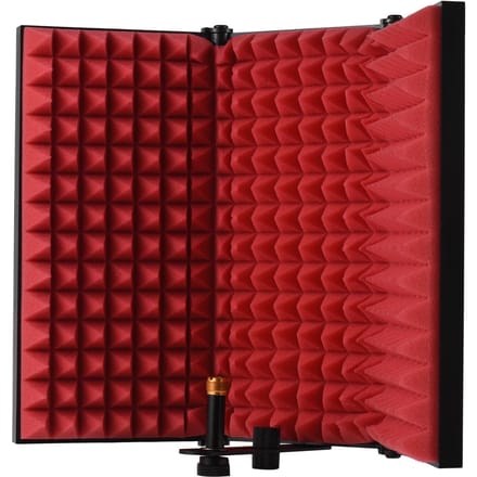 3-deurs professionele studio-opnamemicrofoon Isolatiekap Opvouwbare popfilter Microfoonwind rood