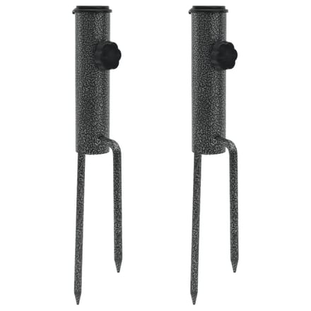 vidaXL - Parasolstandaards - met - pennen - 2 - st - 9x35 - cm - gegalvaniseerd - staal