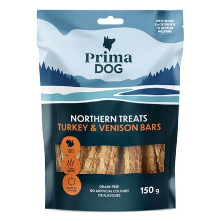 150 g PrimaDog Northern Snack Kalkoen & Wildvlees Hondensnacks