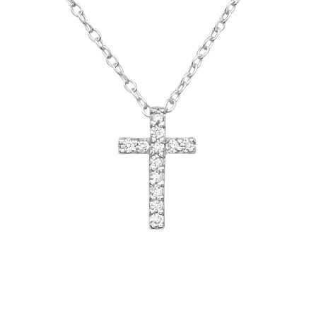 Montebello Ketting Kruis - 925 Zilver E-Coating - 8x12mm - 45cm