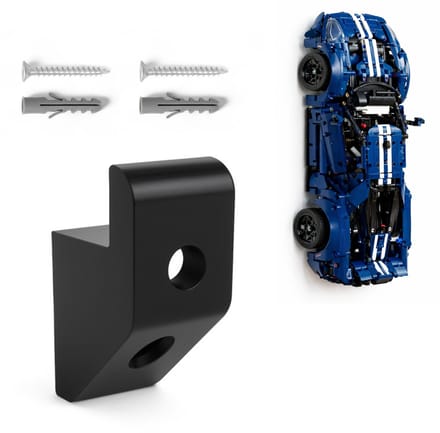YUOM. Wall Mount geschikt voor LEGO Technic Ford GT - Muurbeugel - incl. schroeven & pluggen - Zwart