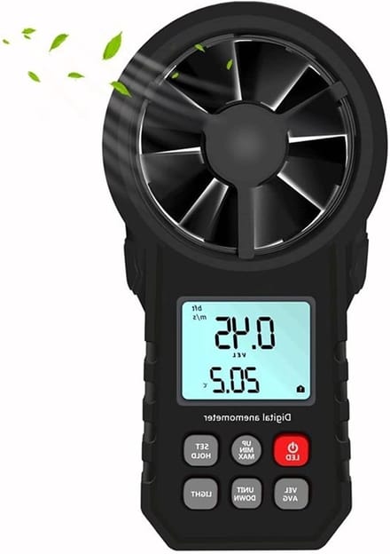 Digitale Anemometer - Windmeter - Omgevingsanalyse - Meerdere Eenheden - 200 Gram - Zwart