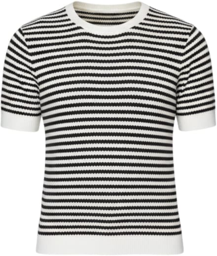 OMBRE T-shirt - Viscose - Korte Mouw - Gestreept Zwart M