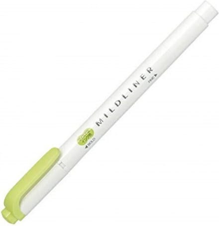 Zebra Mildliner Double-Sided Highlighter - Fine / Bold – Mild Citrus Green / WKT7-MCG