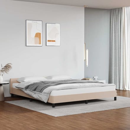 vidaXL - Bedframe - met - hoofdeinde - zonder - matras - Cappuccino - 180x200 - cm