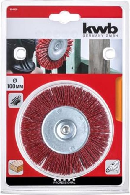 KWB schijfborstel - Ø 100 mm - Nylon - Max 4500 rpm - Rood - 604430