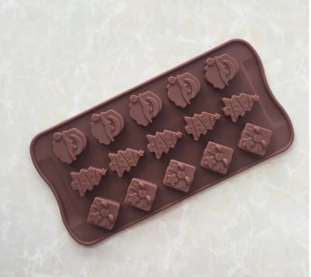 Kerst chocoladevorm - kerstboom, kerstman, Rendier - Siliconen chocolade vorm voor Kerst