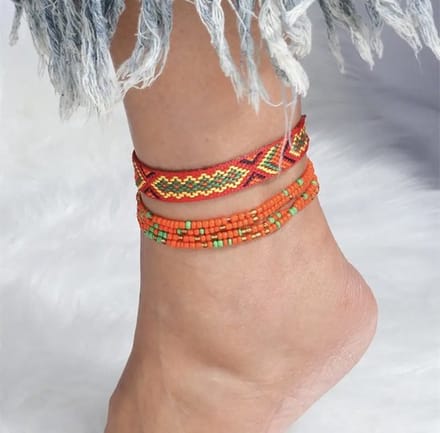Jomide Enkelbandjes Set Oranje Colour - 2 stuks