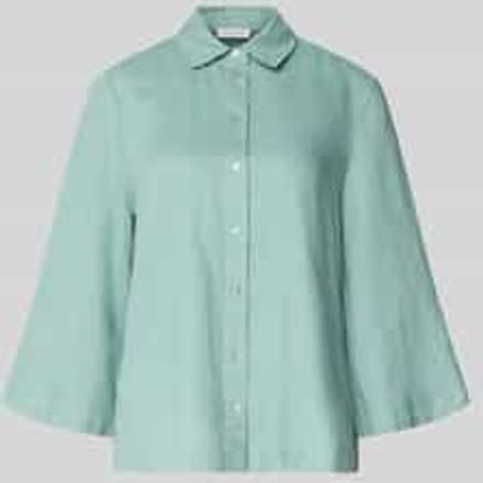 relaxed fit linnen blouse met 3/4-mouw