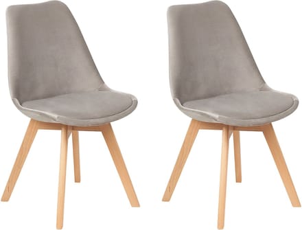 DAKOTA - Eetkamerstoel - Taupe - Fluweel