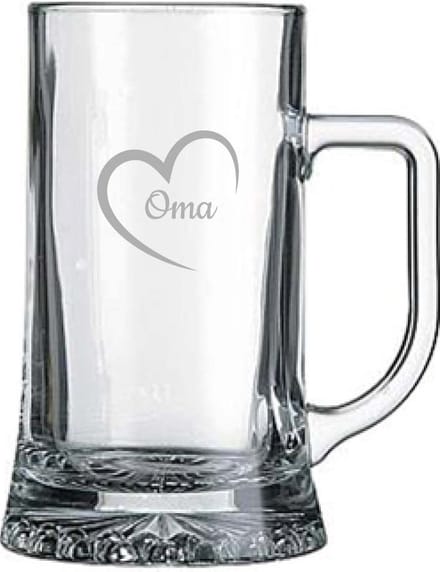 Gegraveerde bierpul 50cl Oma met hartje